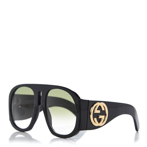 gucci black aviator sunglasses|gucci oversized aviator sunglasses.